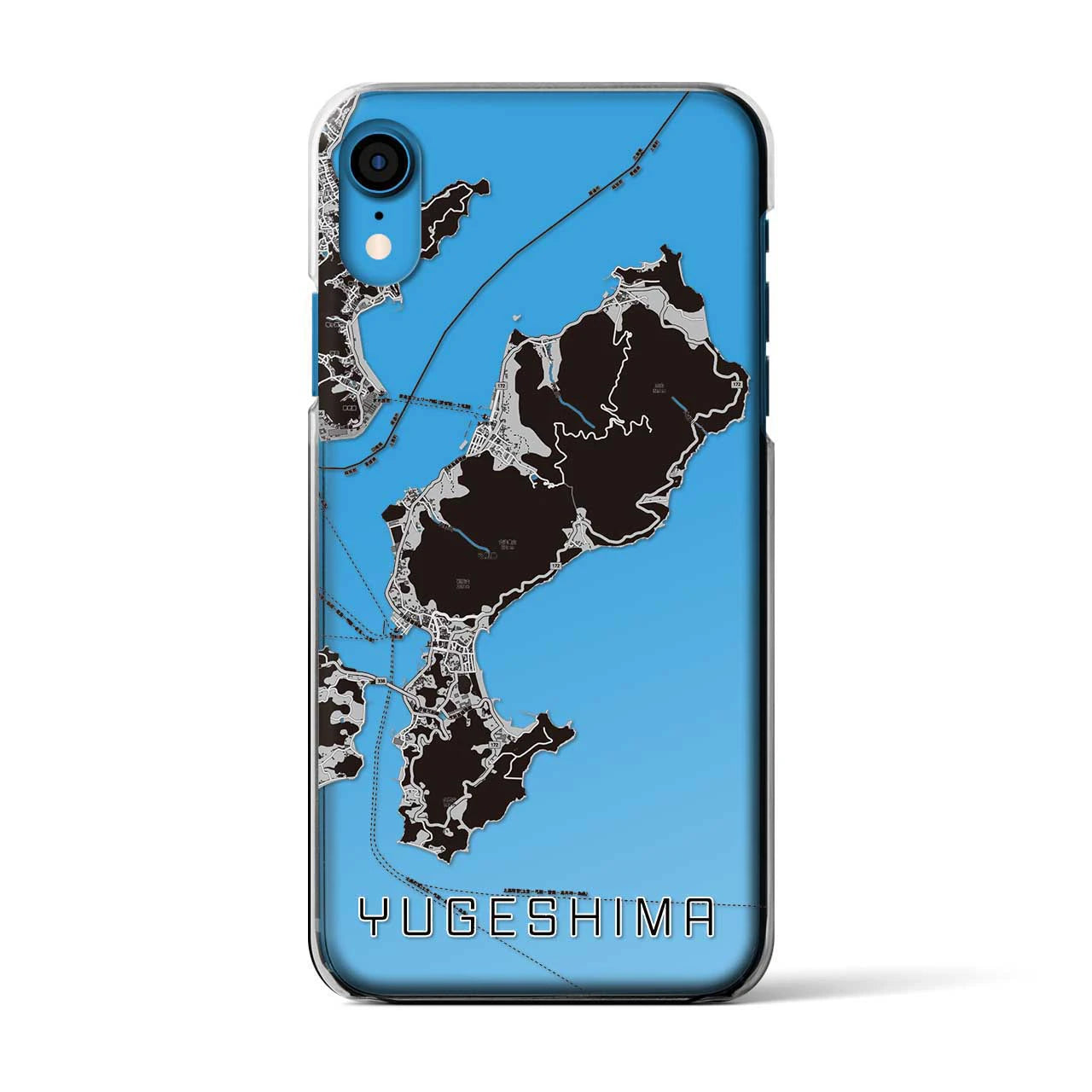 【弓削島(愛媛県)】地図柄iPhoneケース(クリアタイプ)