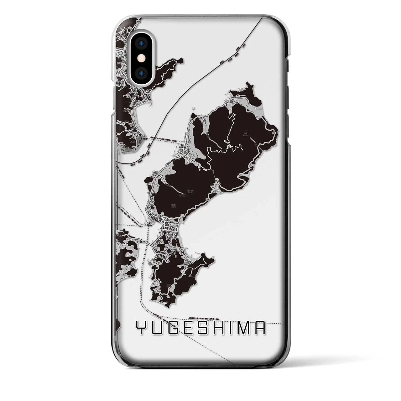 【弓削島(愛媛県)】地図柄iPhoneケース(クリアタイプ)