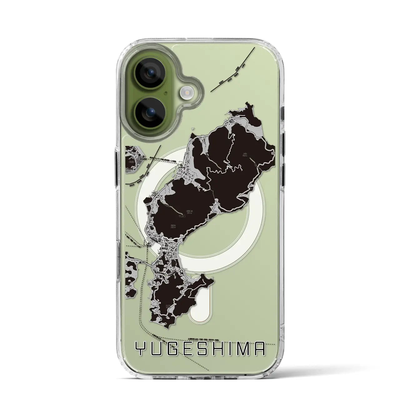 【弓削島(愛媛県)】地図柄iPhoneケース(MagSafeタイプ)