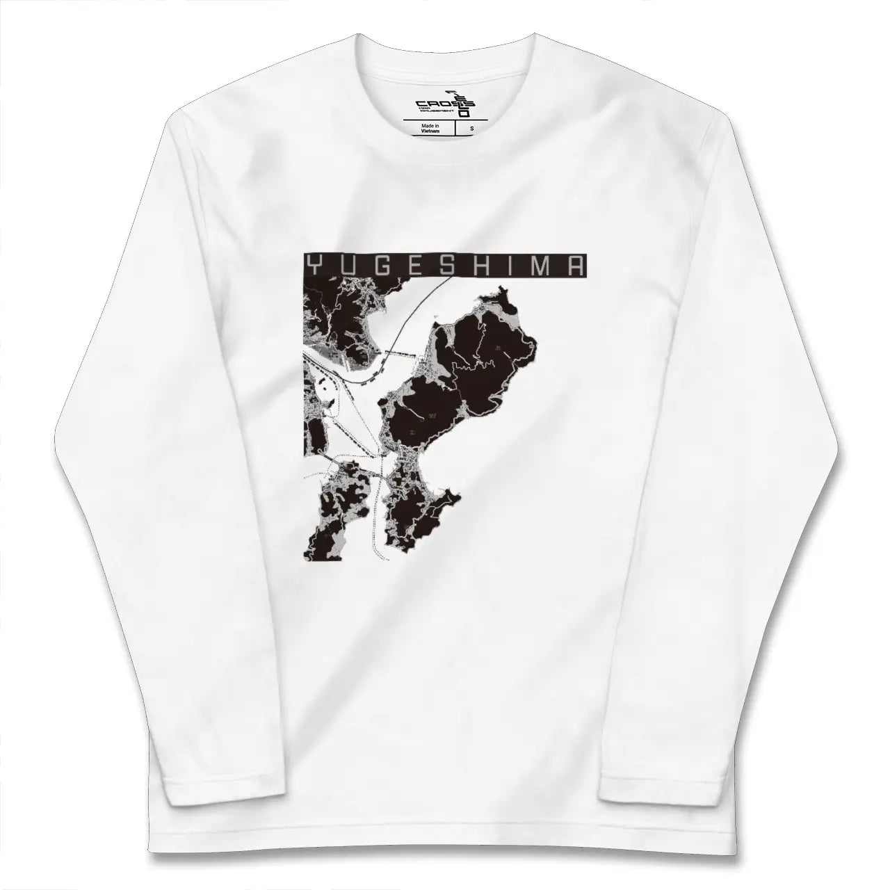 【弓削島(愛媛県)】地図柄ロングスリーブTシャツ