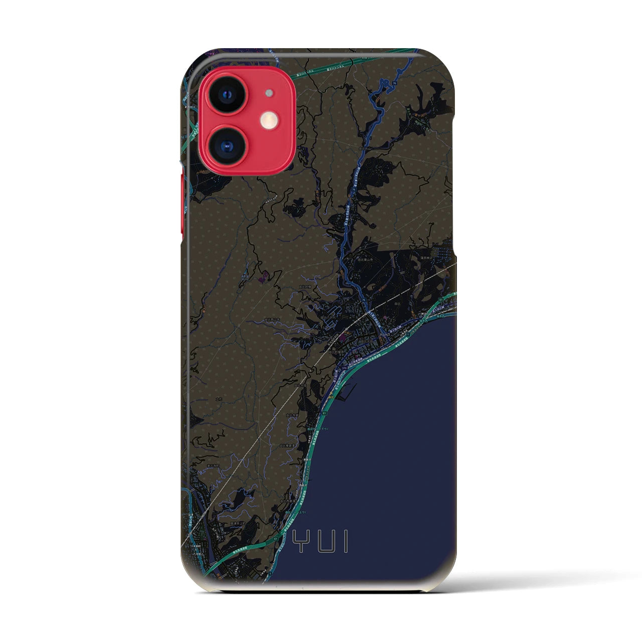 【由比(静岡県)】地図柄iPhoneケース(バックカバータイプ)