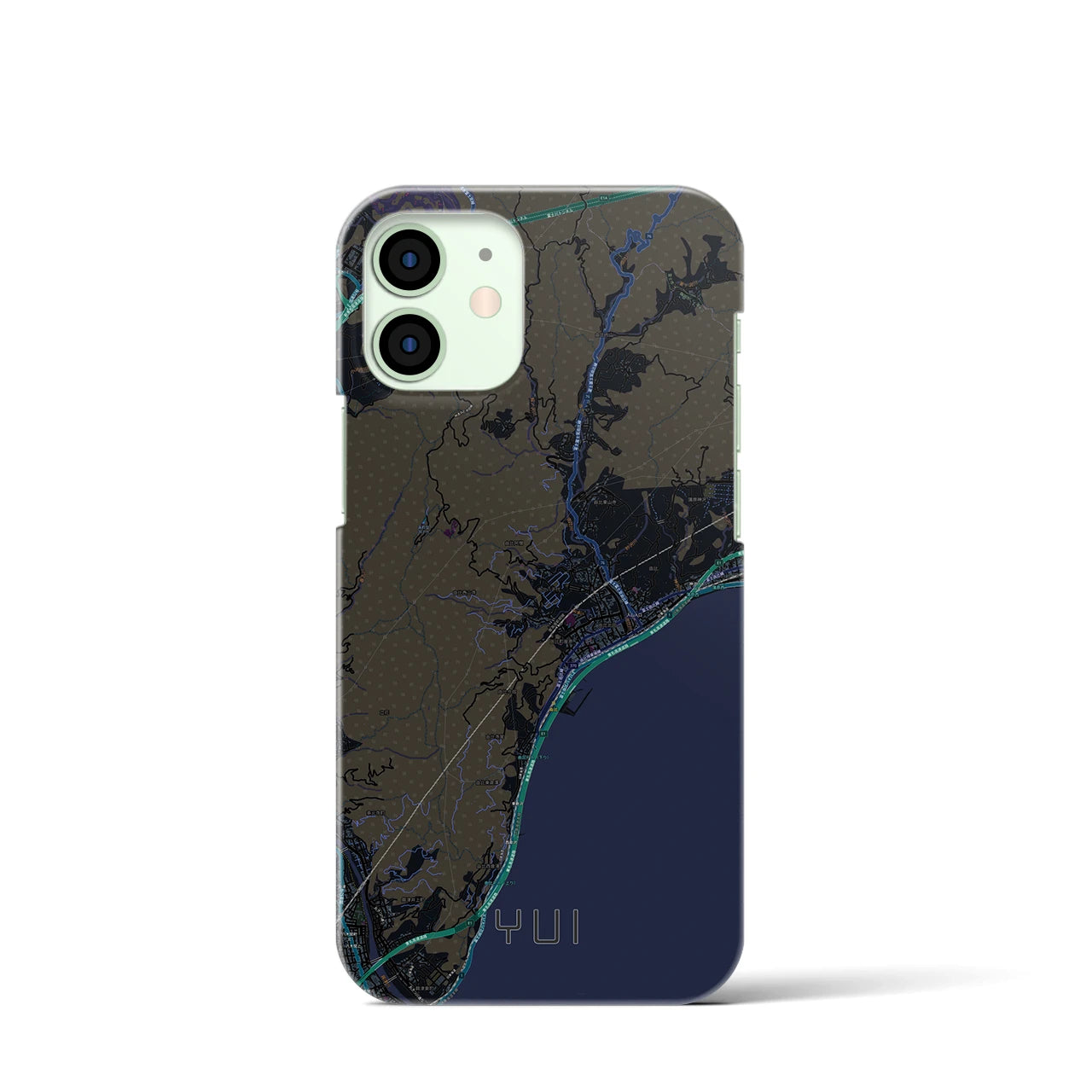 【由比(静岡県)】地図柄iPhoneケース(バックカバータイプ)