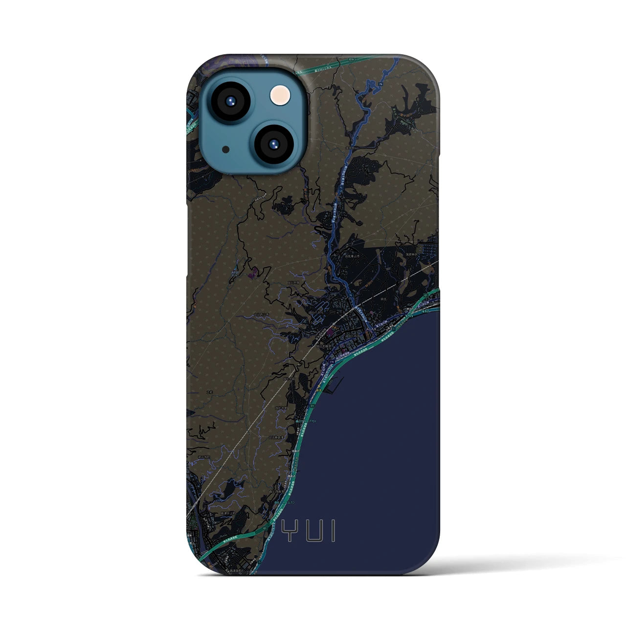 【由比(静岡県)】地図柄iPhoneケース(バックカバータイプ)