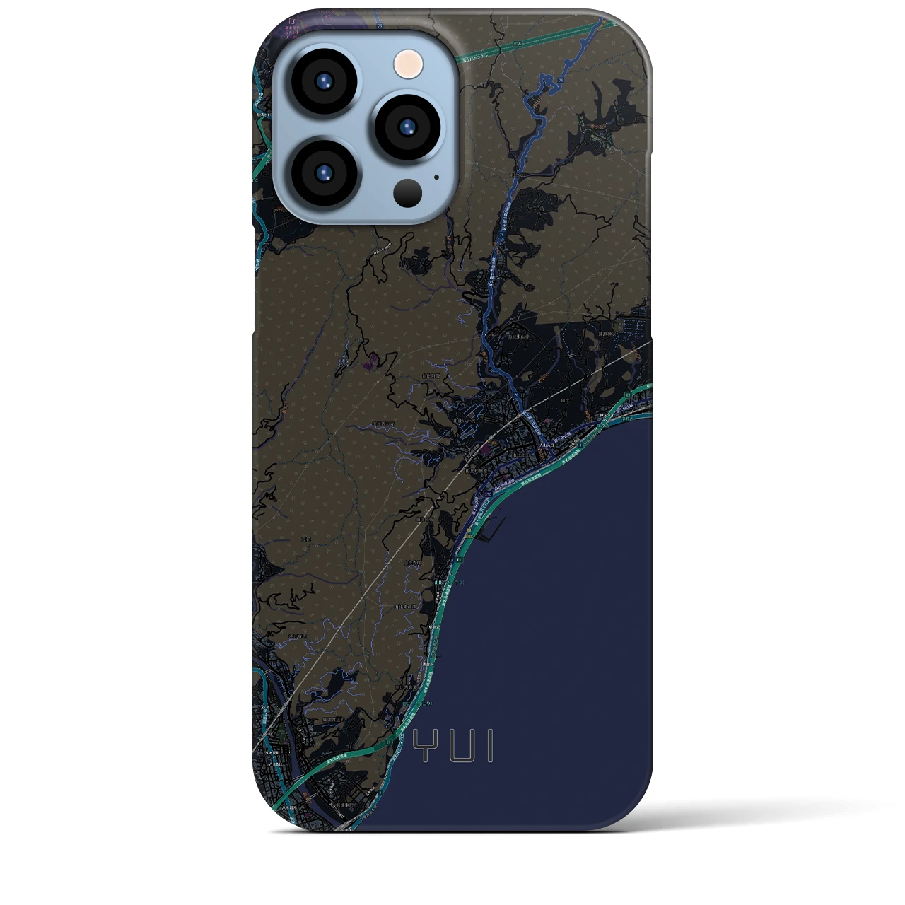 【由比(静岡県)】地図柄iPhoneケース(バックカバータイプ)