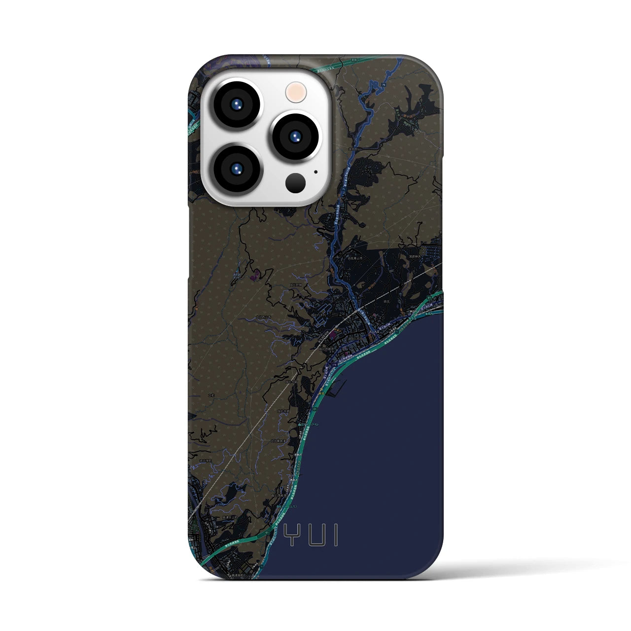【由比(静岡県)】地図柄iPhoneケース(バックカバータイプ)