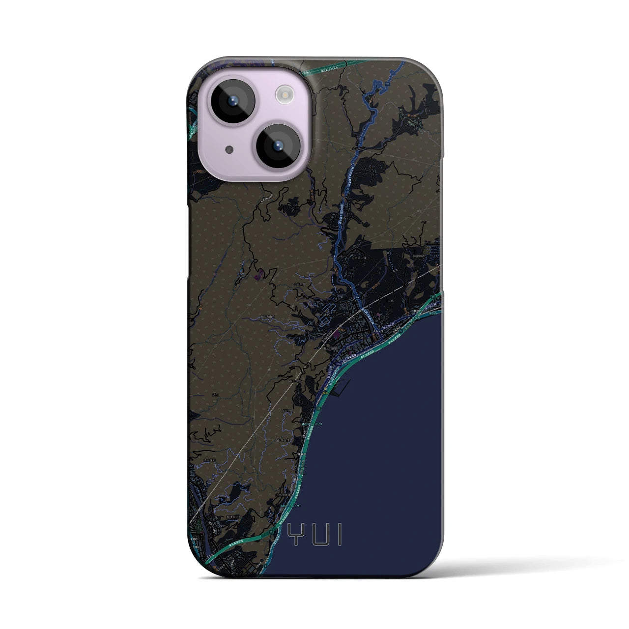 【由比(静岡県)】地図柄iPhoneケース(バックカバータイプ)