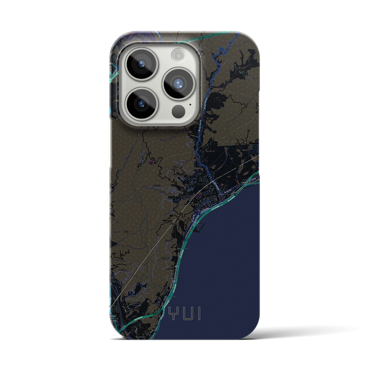 【由比(静岡県)】地図柄iPhoneケース(バックカバータイプ)