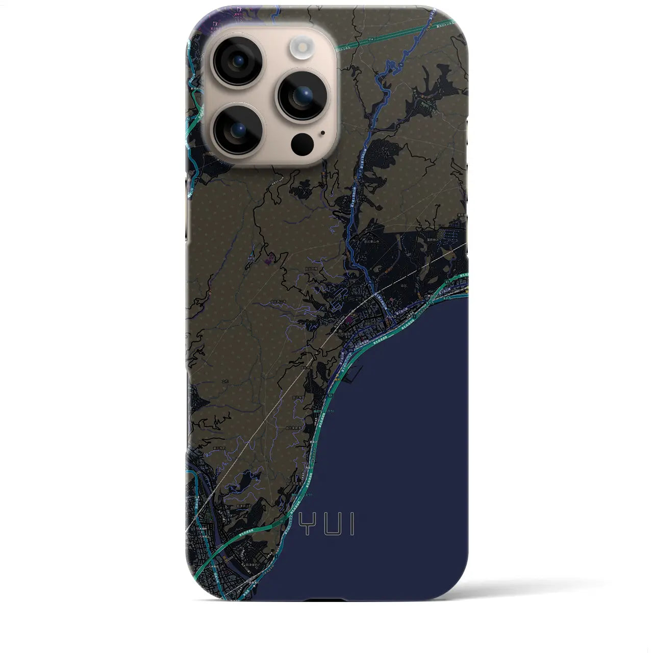 【由比(静岡県)】地図柄iPhoneケース(バックカバータイプ)