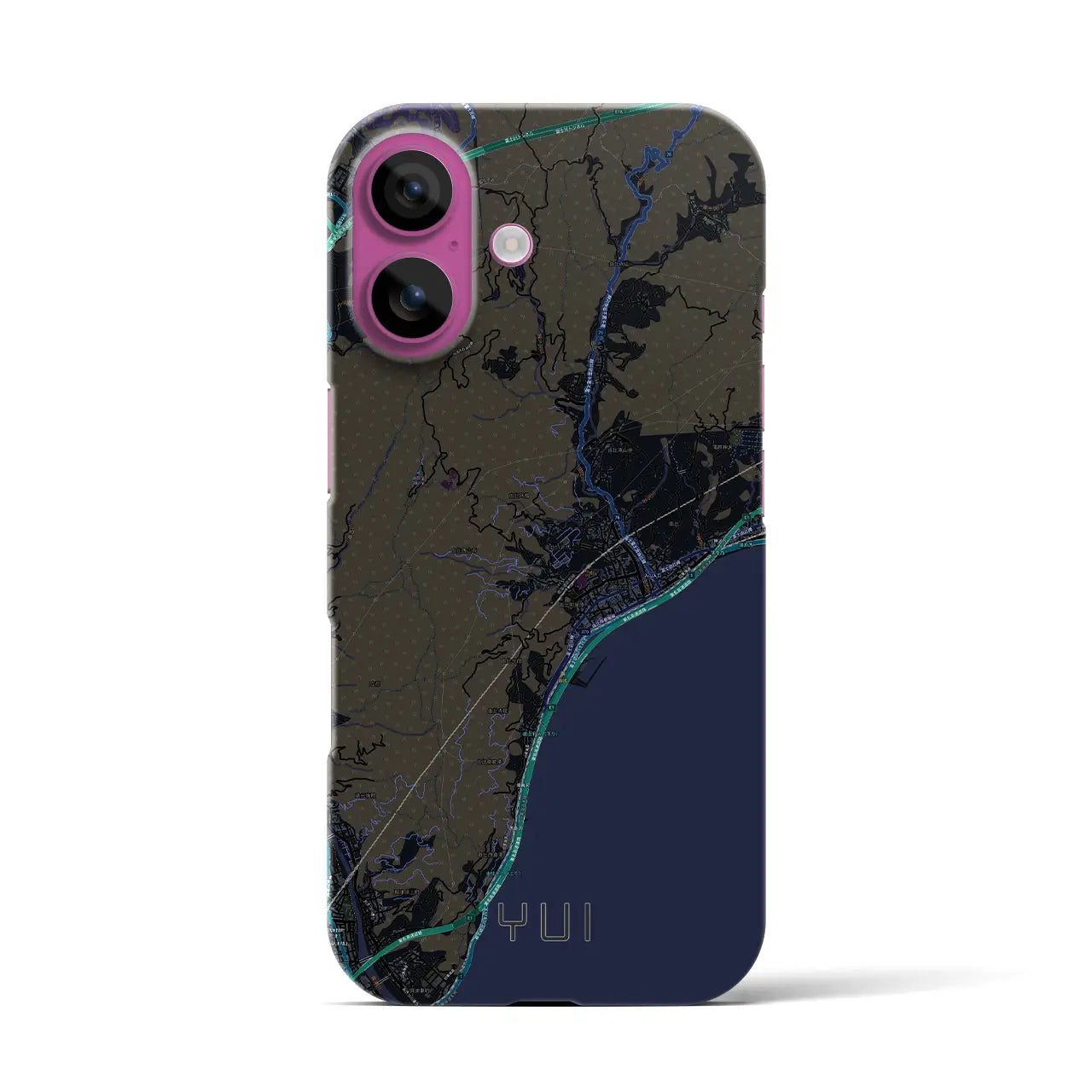 【由比(静岡県)】地図柄iPhoneケース(バックカバータイプ)