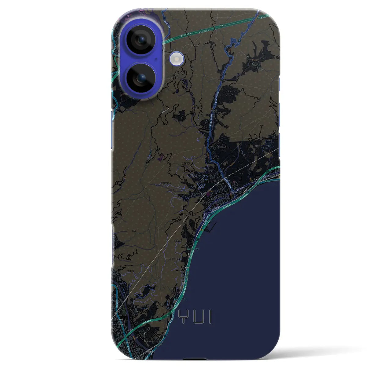 【由比(静岡県)】地図柄iPhoneケース(バックカバータイプ)