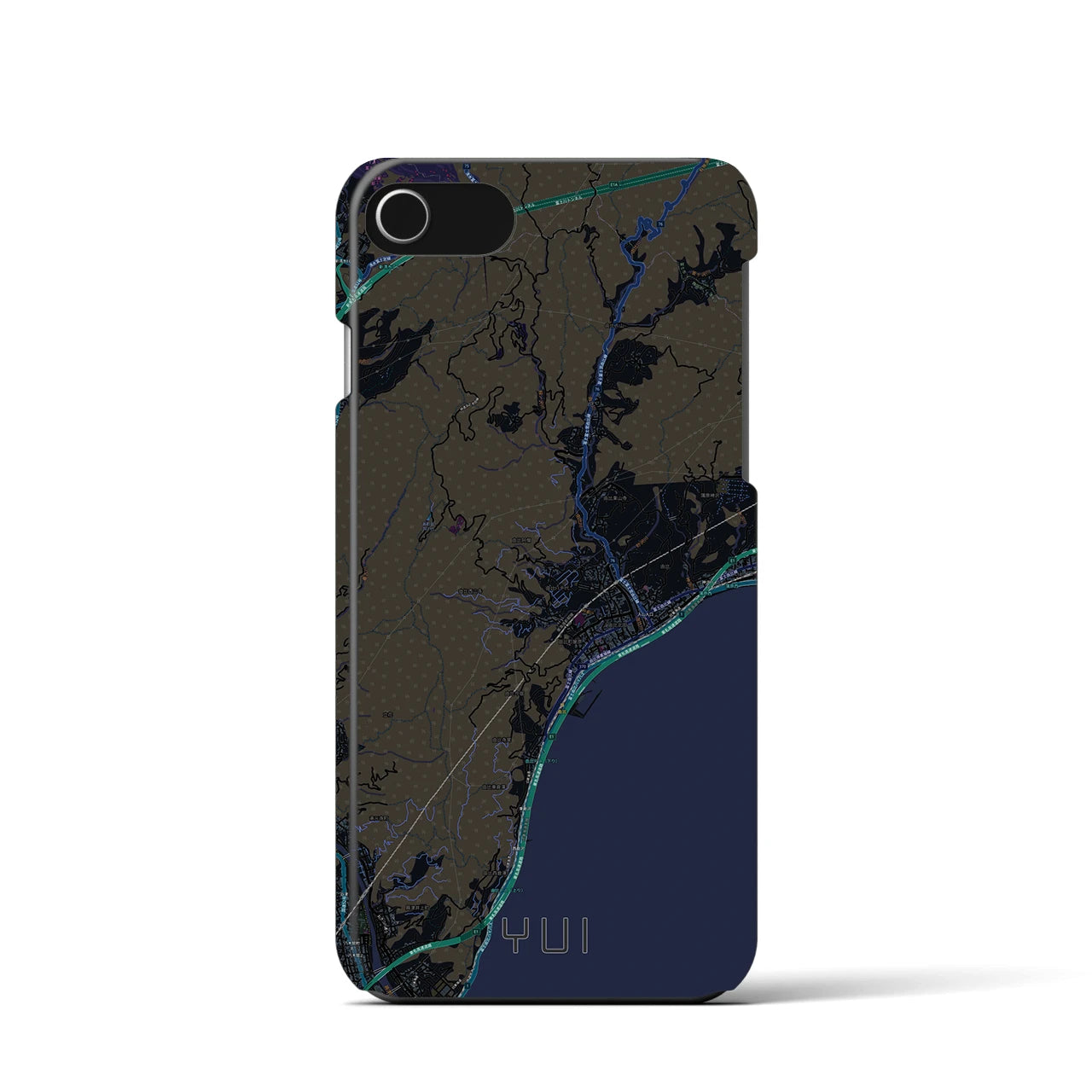 【由比(静岡県)】地図柄iPhoneケース(バックカバータイプ)