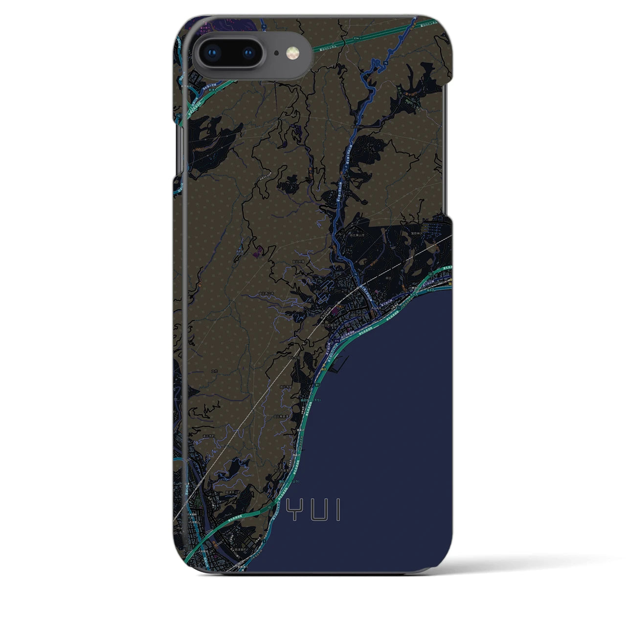 【由比(静岡県)】地図柄iPhoneケース(バックカバータイプ)