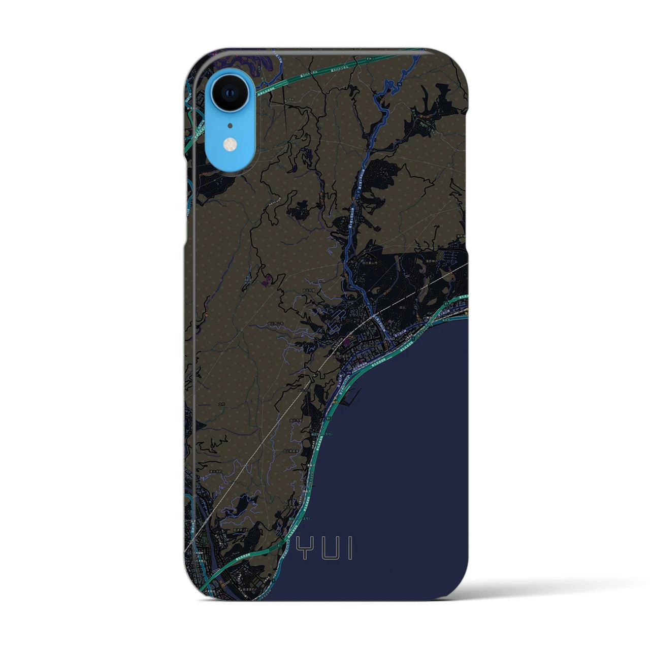 【由比(静岡県)】地図柄iPhoneケース(バックカバータイプ)