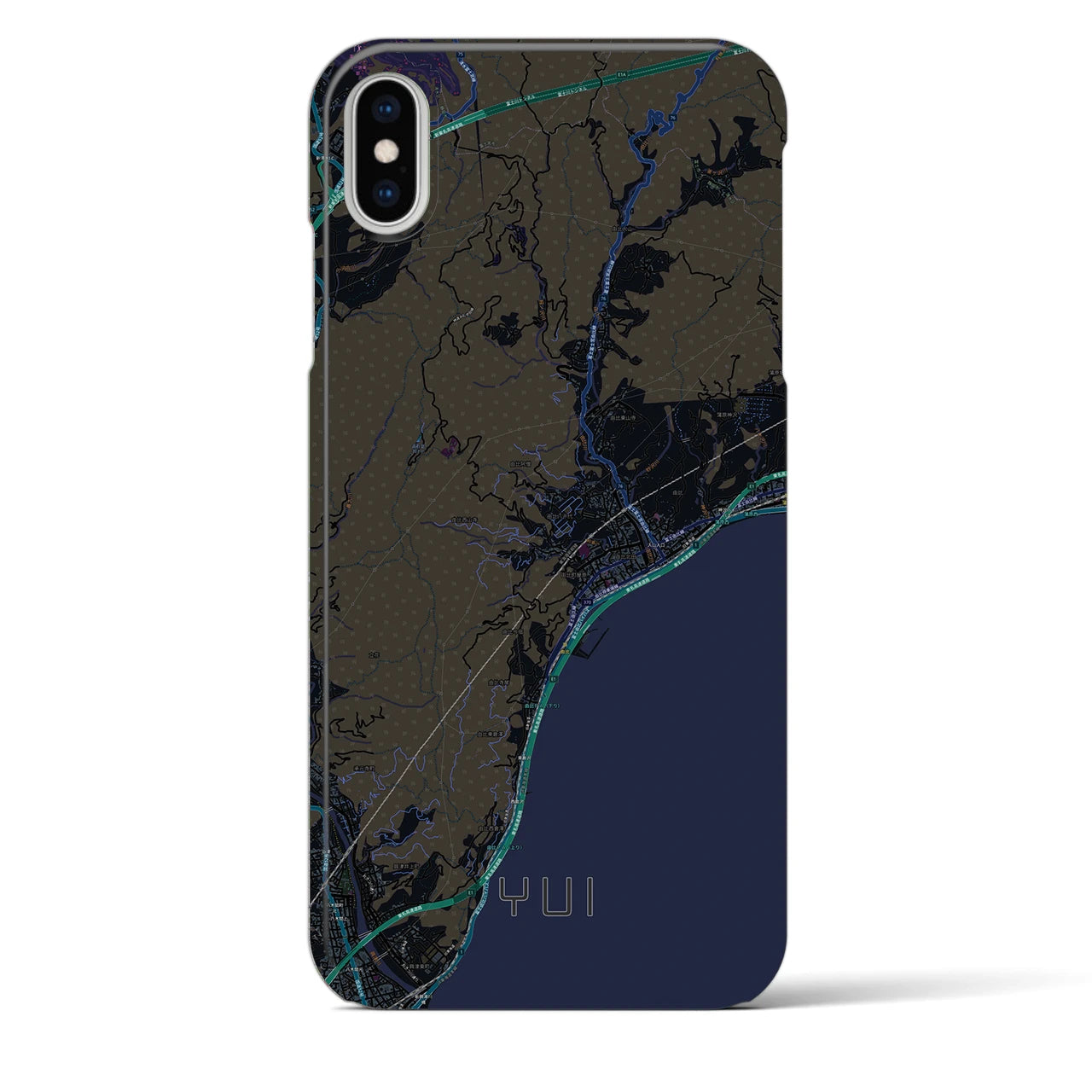 【由比(静岡県)】地図柄iPhoneケース(バックカバータイプ)