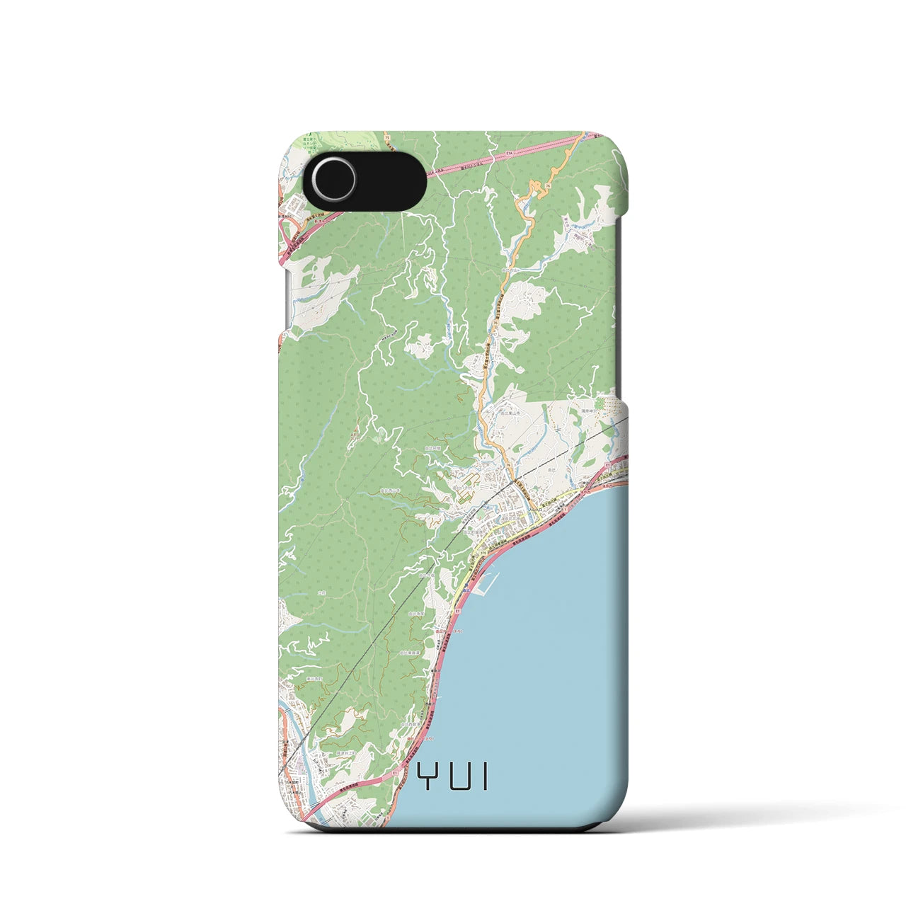 【由比(静岡県)】地図柄iPhoneケース(バックカバータイプ)