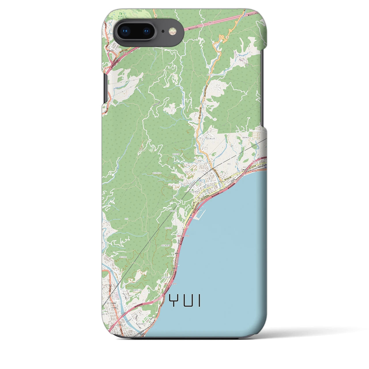 【由比(静岡県)】地図柄iPhoneケース(バックカバータイプ)