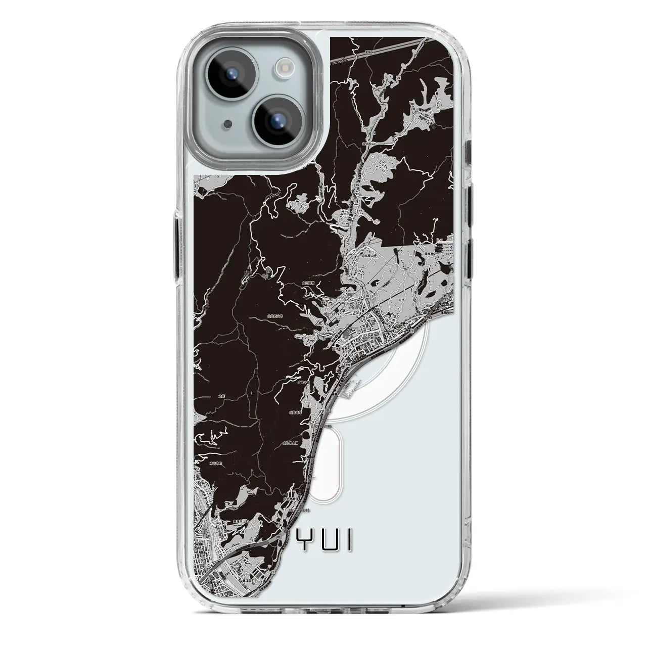 【由比(静岡県)】地図柄iPhoneケース(MagSafeタイプ)