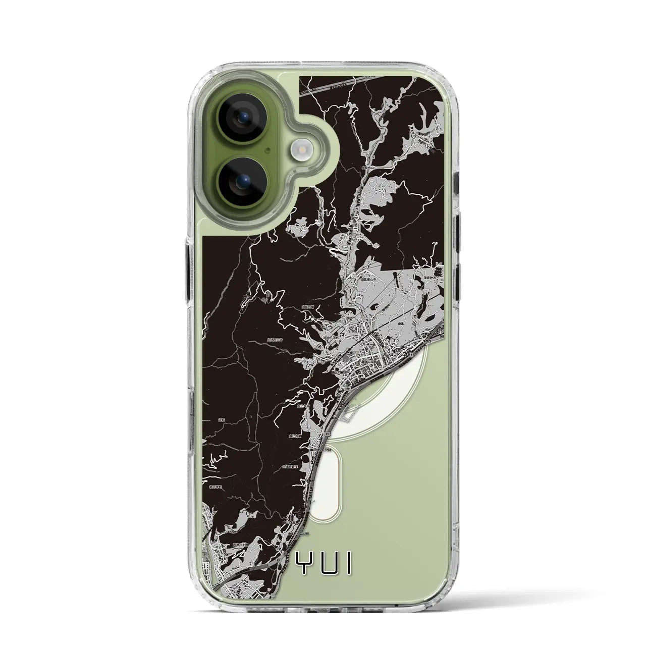 【由比(静岡県)】地図柄iPhoneケース(MagSafeタイプ)