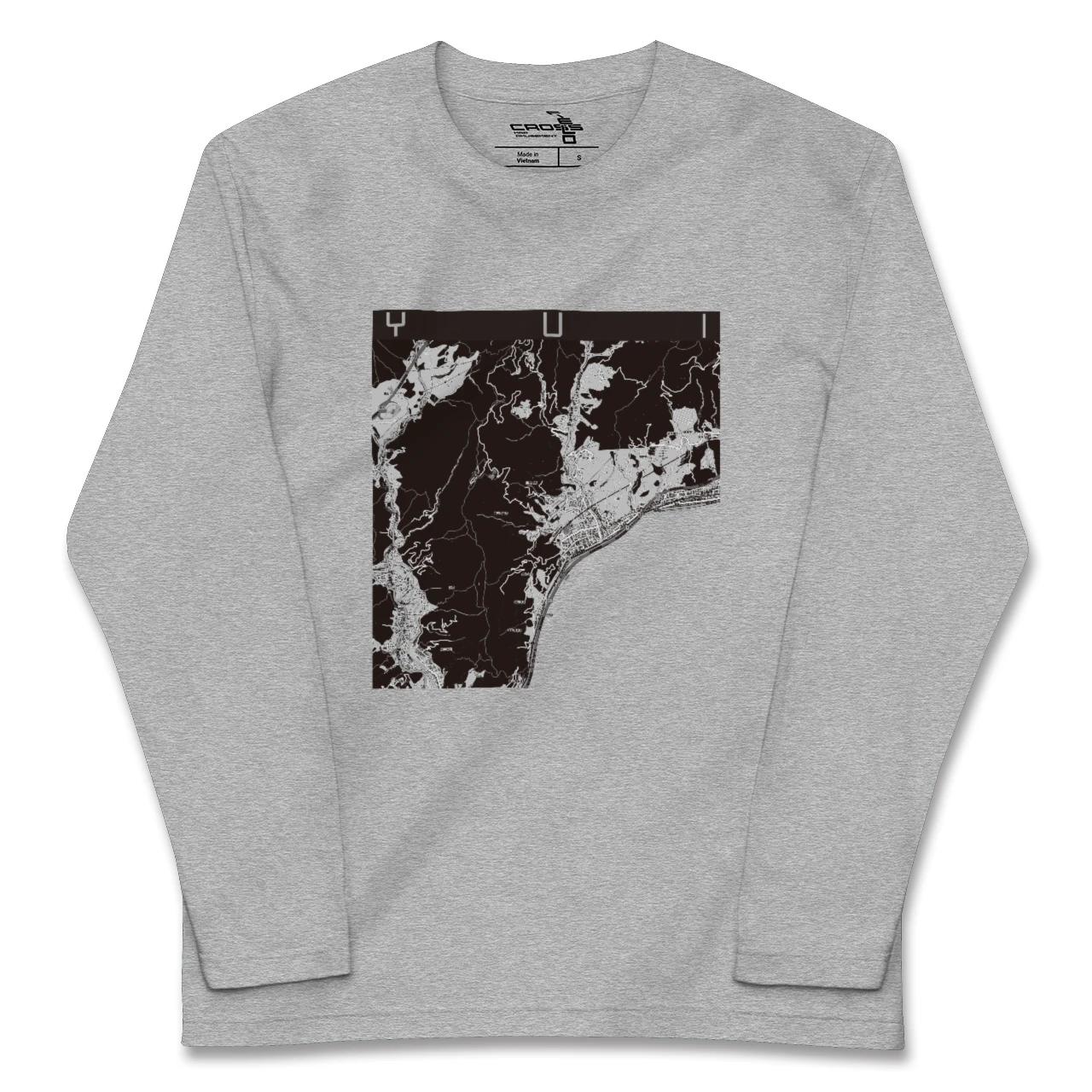 【由比(静岡県)】地図柄ロングスリーブTシャツ