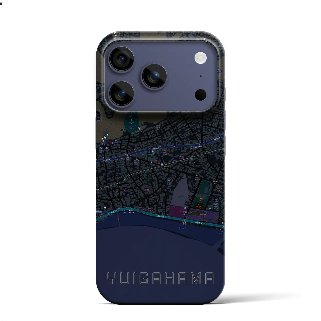 【由比ヶ浜(神奈川県)】地図柄iPhoneケース(バックカバータイプ)