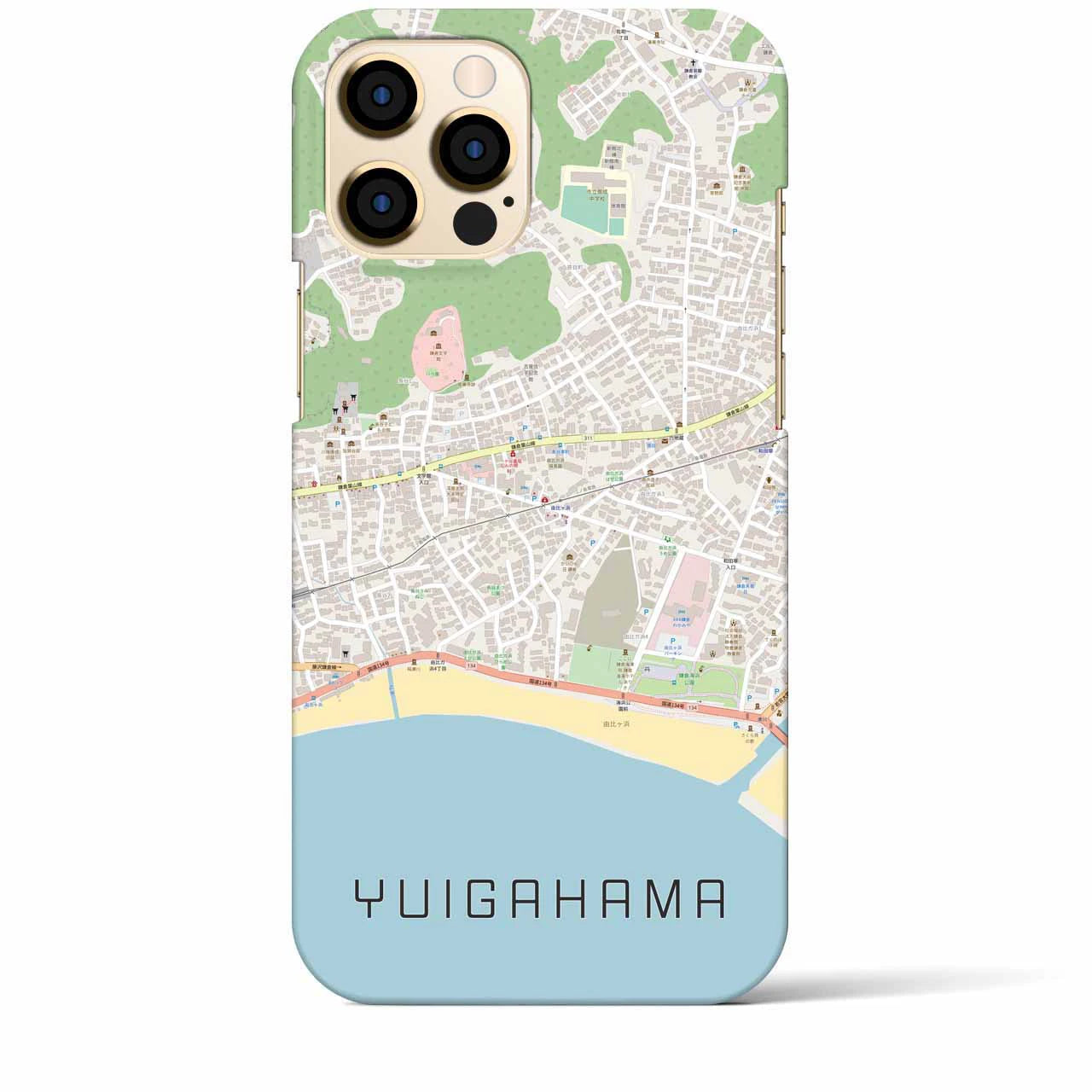 【由比ヶ浜(神奈川県)】地図柄iPhoneケース(バックカバータイプ)
