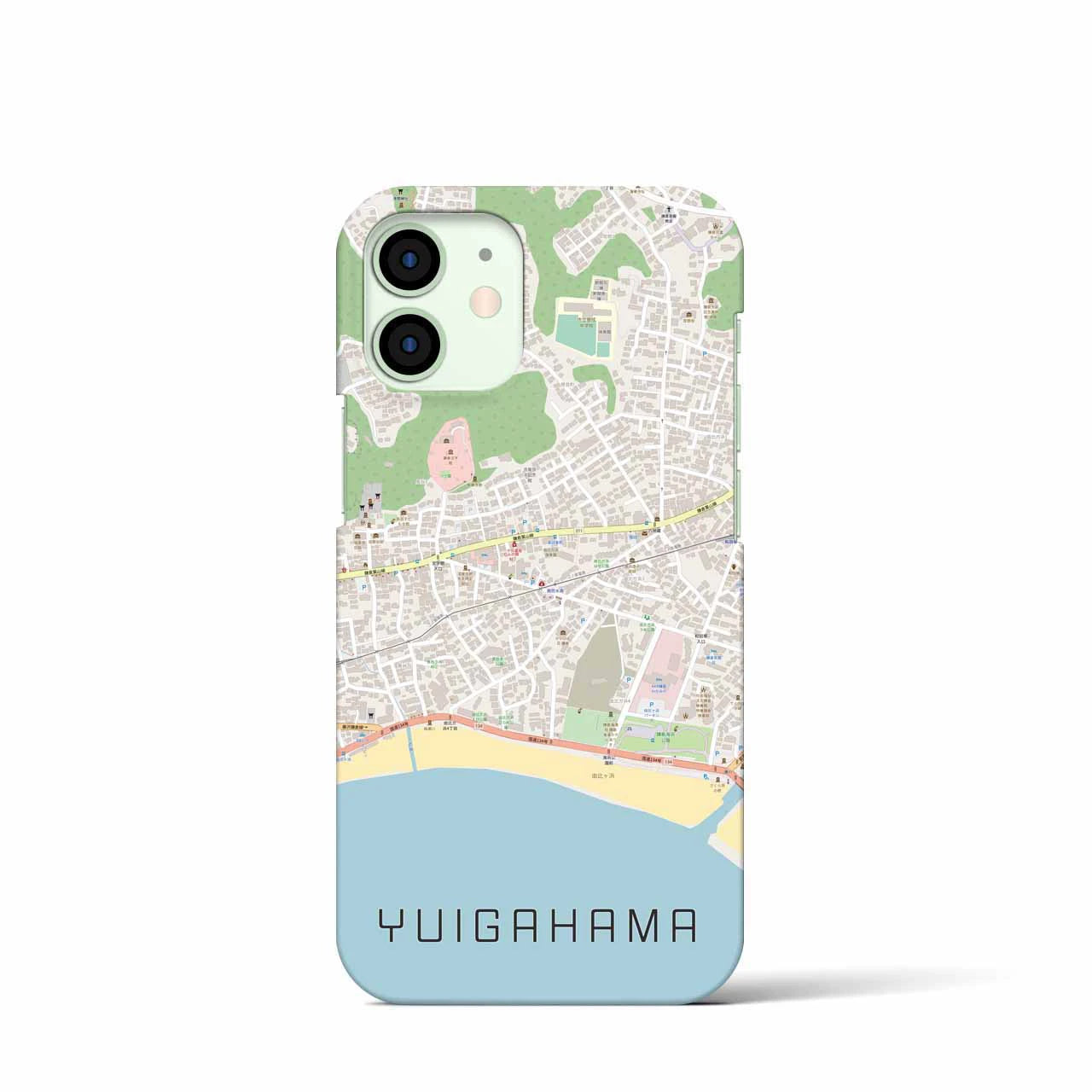 【由比ヶ浜(神奈川県)】地図柄iPhoneケース(バックカバータイプ)