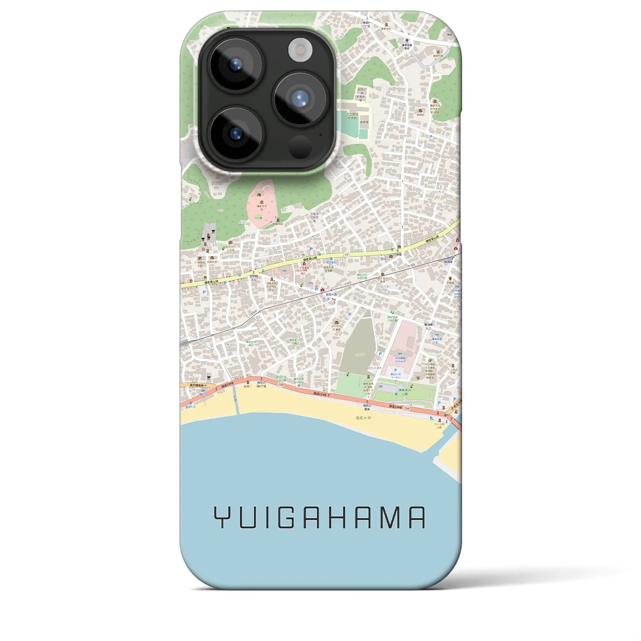 【由比ヶ浜(神奈川県)】地図柄iPhoneケース(バックカバータイプ)