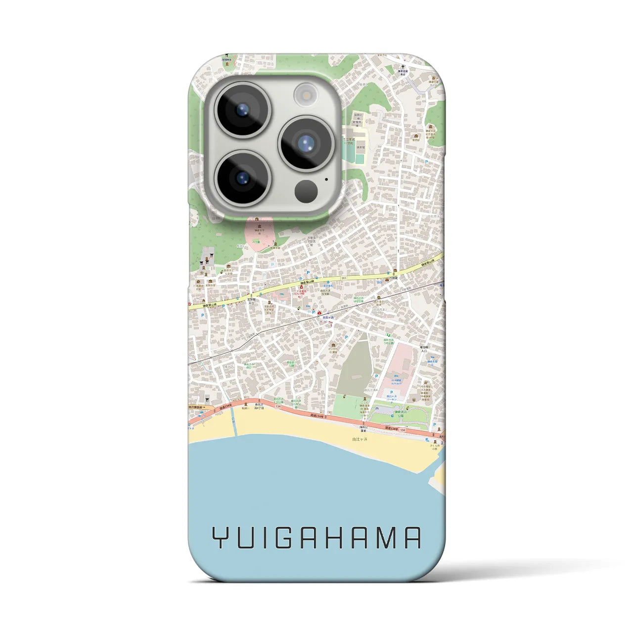 【由比ヶ浜(神奈川県)】地図柄iPhoneケース(バックカバータイプ)