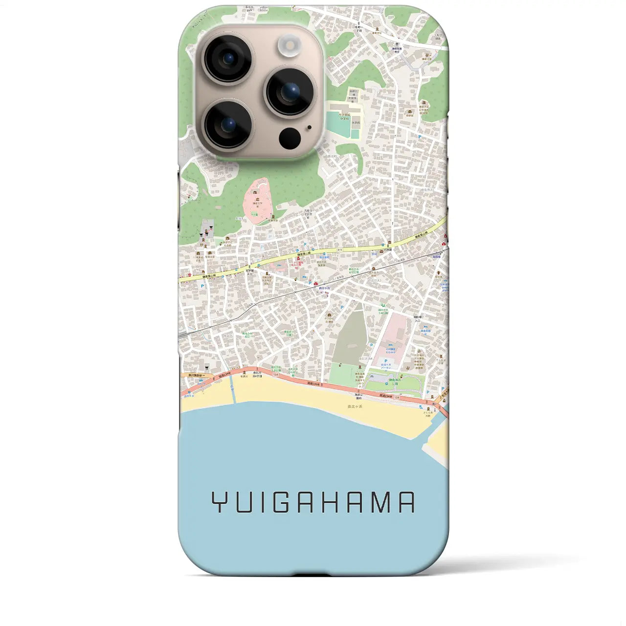 【由比ヶ浜(神奈川県)】地図柄iPhoneケース(バックカバータイプ)
