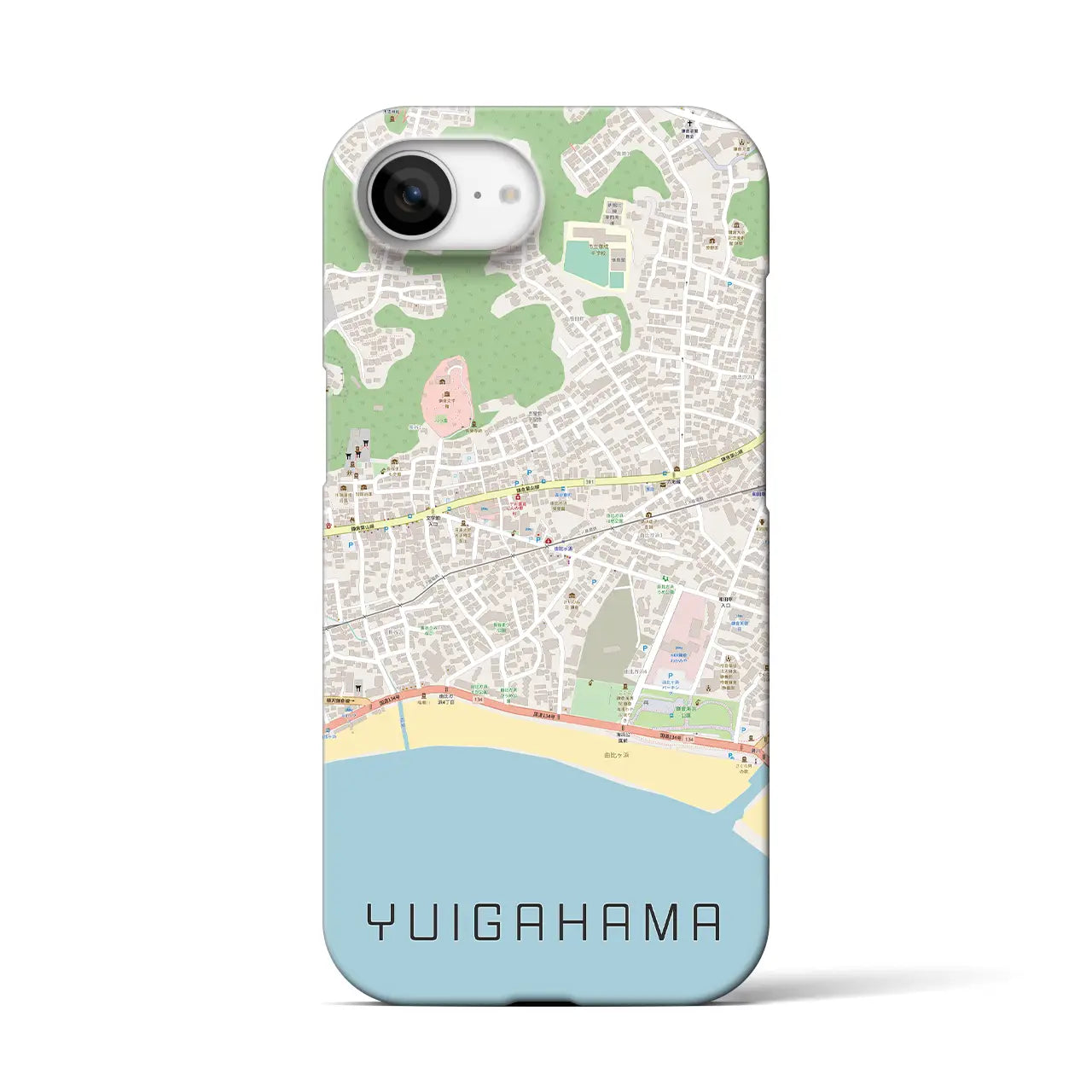 【由比ヶ浜(神奈川県)】地図柄iPhoneケース(バックカバータイプ)