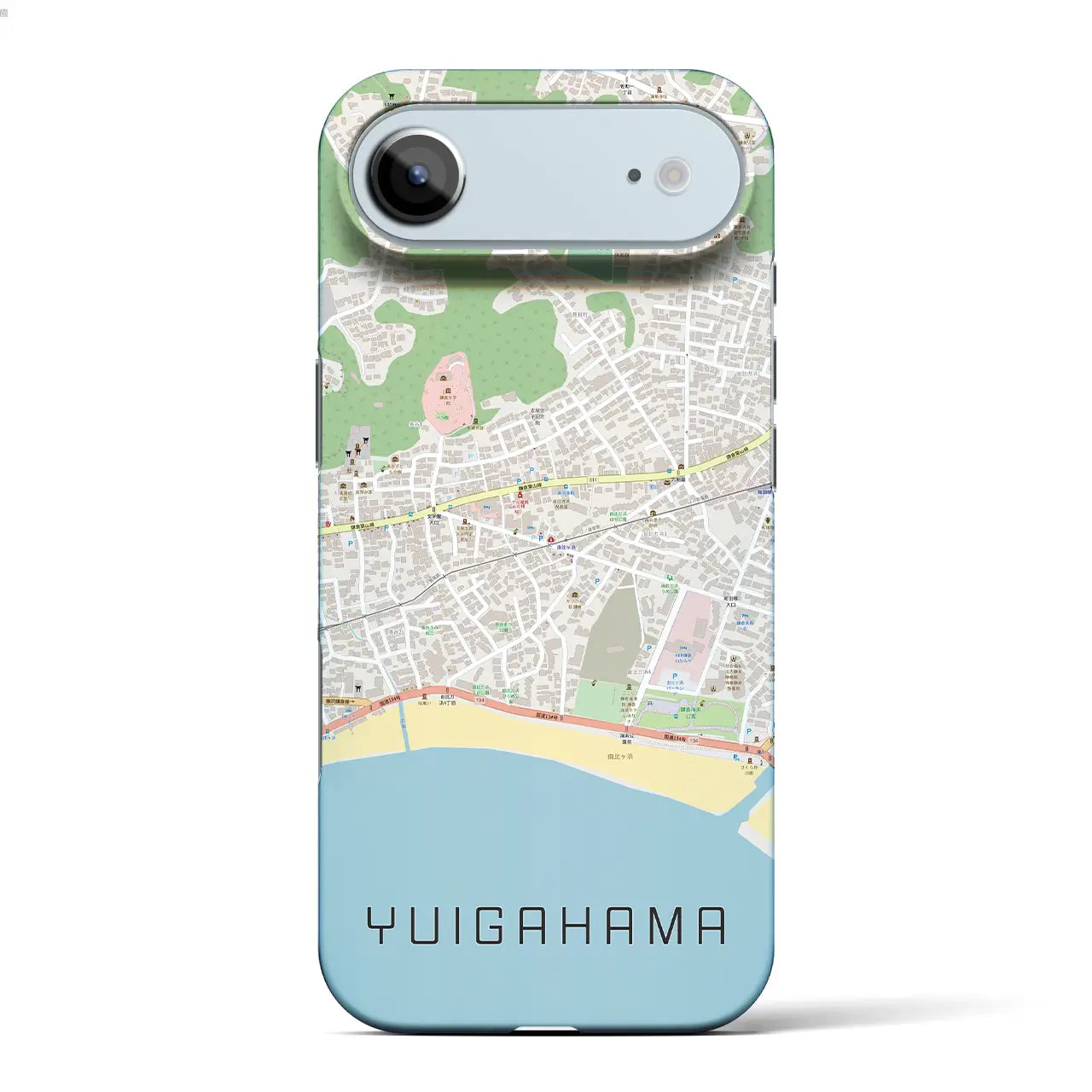 由比ヶ浜（神奈川県）】地図柄iPhoneケース（バックカバータイプ