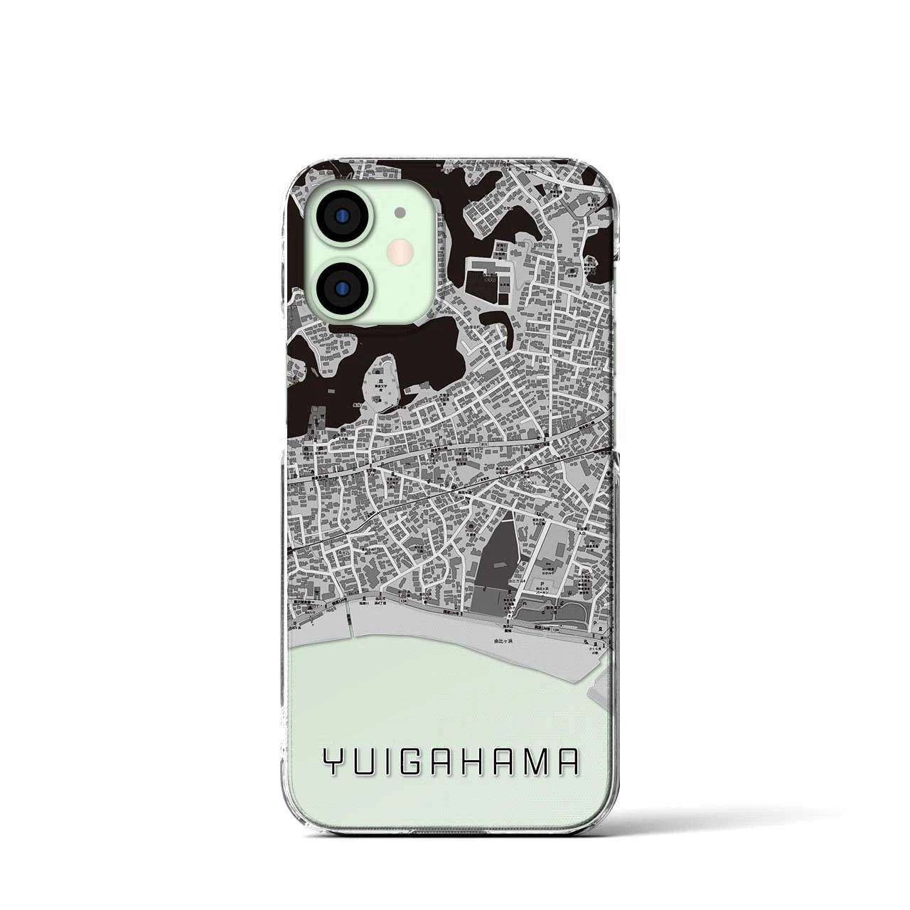 【由比ヶ浜(神奈川県)】地図柄iPhoneケース(クリアタイプ)