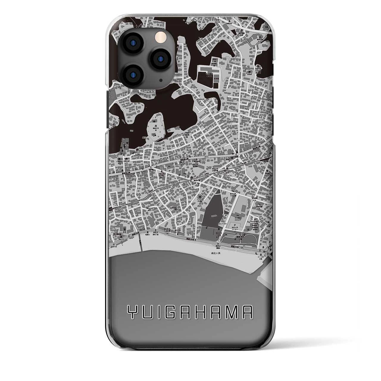 【由比ヶ浜(神奈川県)】地図柄iPhoneケース(クリアタイプ)