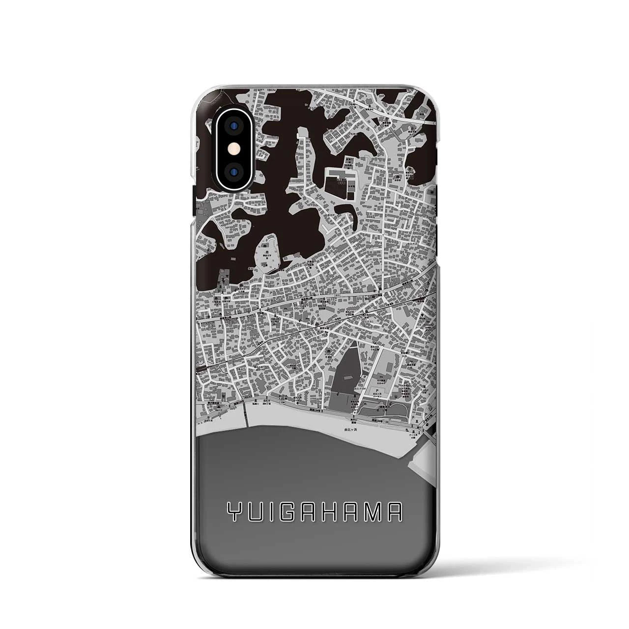 【由比ヶ浜(神奈川県)】地図柄iPhoneケース(クリアタイプ)