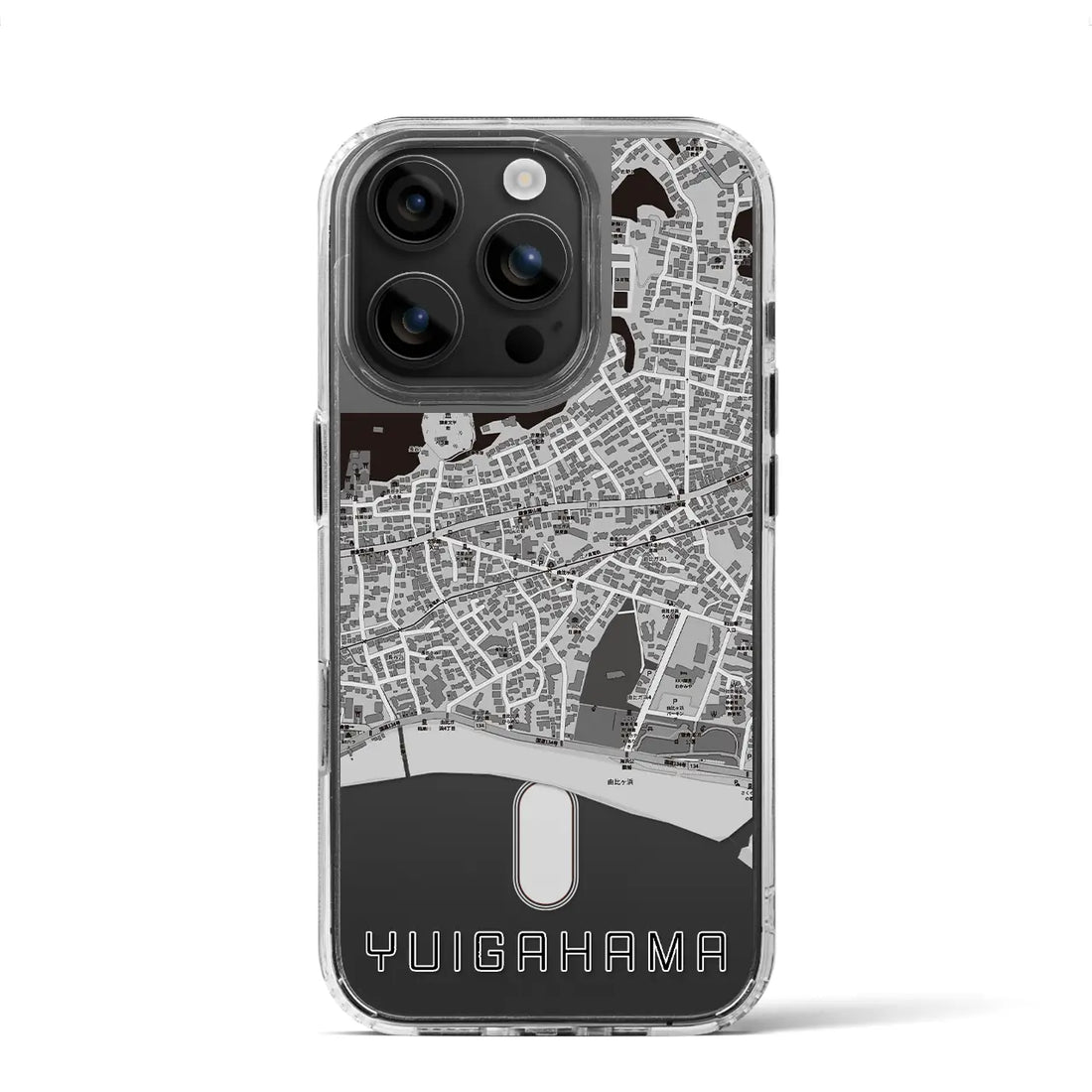 【由比ヶ浜(神奈川県)】地図柄iPhoneケース(MagSafeタイプ)
