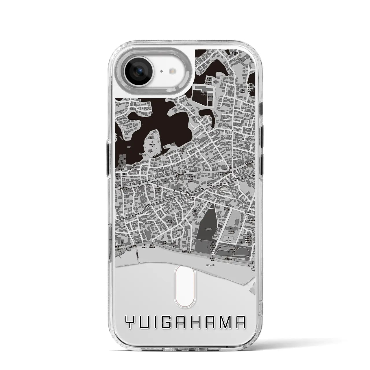 【由比ヶ浜(神奈川県)】地図柄iPhoneケース(MagSafeタイプ)