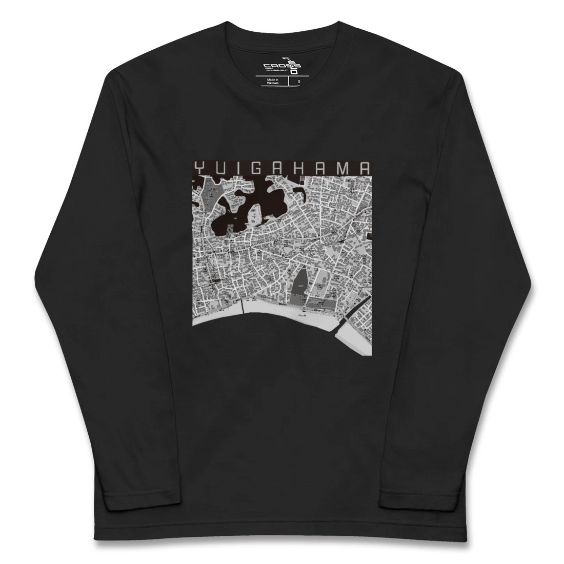 【由比ヶ浜(神奈川県)】地図柄ロングスリーブTシャツ