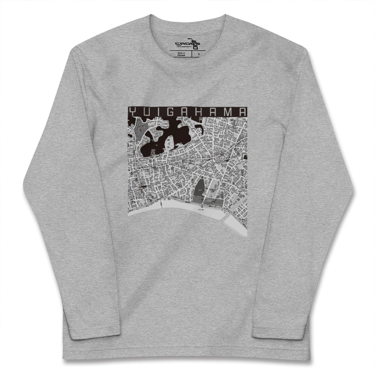 【由比ヶ浜(神奈川県)】地図柄ロングスリーブTシャツ