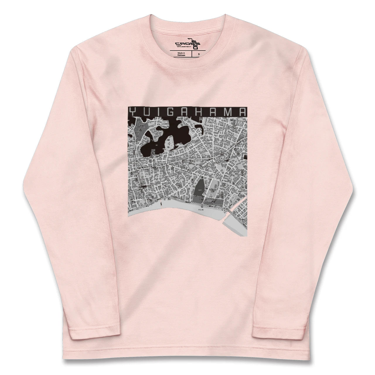 【由比ヶ浜(神奈川県)】地図柄ロングスリーブTシャツ