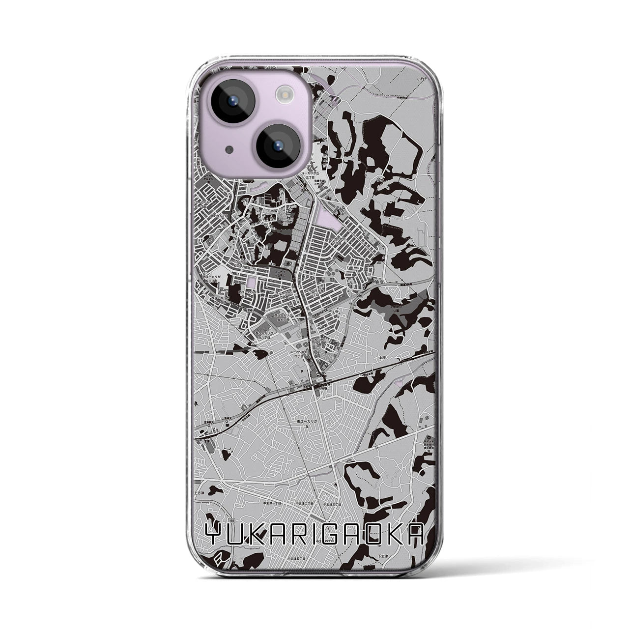 【ユーカリが丘(千葉県)】地図柄iPhoneケース(クリアタイプ)