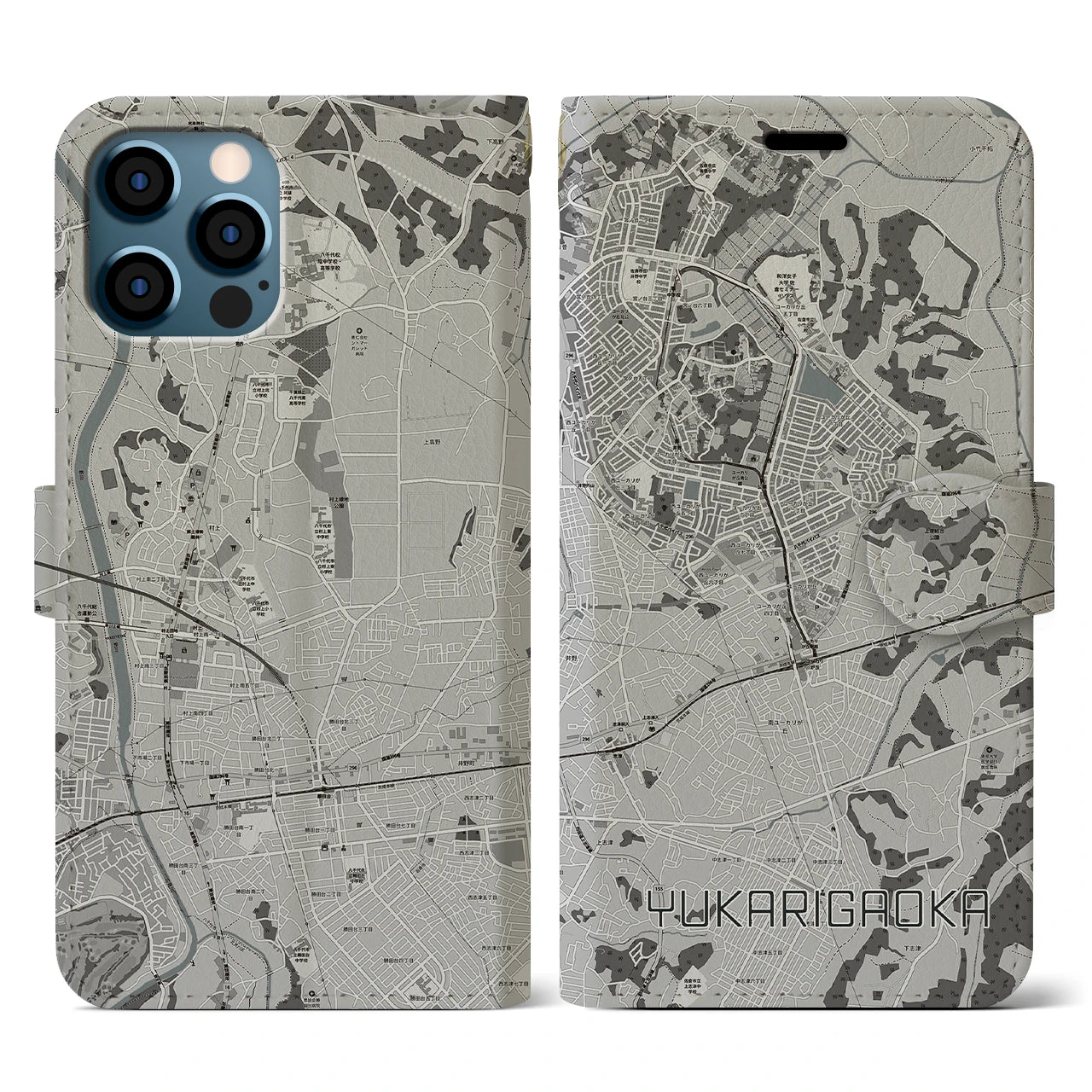 【ユーカリが丘(千葉県)】地図柄iPhoneケース(手帳タイプ)