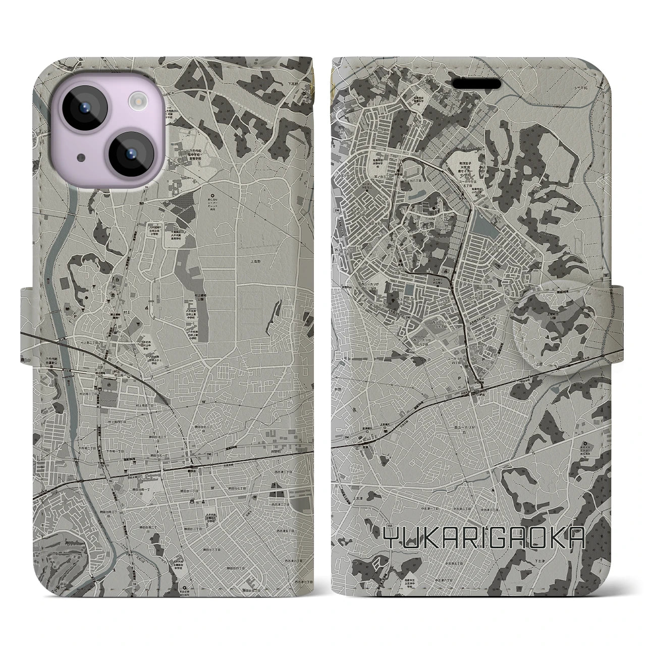 【ユーカリが丘(千葉県)】地図柄iPhoneケース(手帳タイプ)