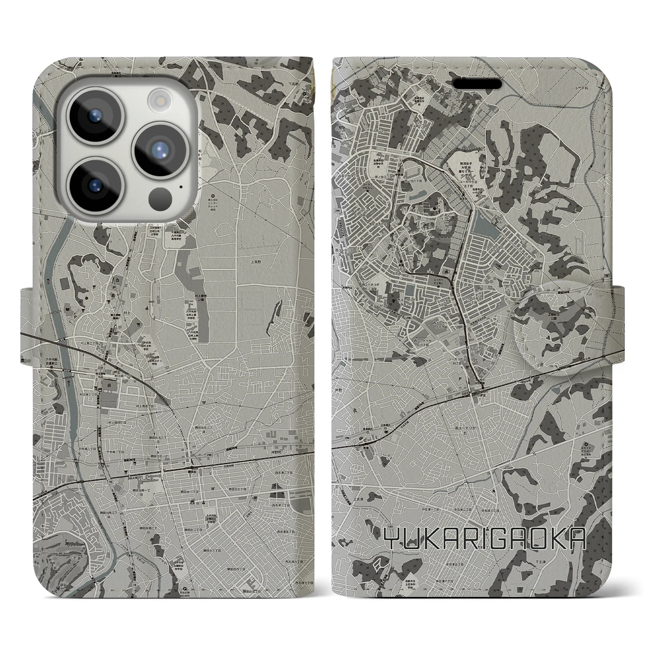 【ユーカリが丘(千葉県)】地図柄iPhoneケース(手帳タイプ)