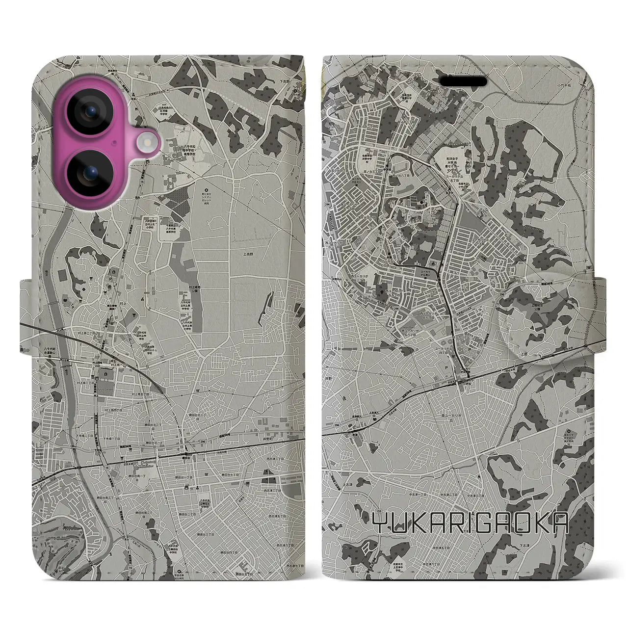 【ユーカリが丘(千葉県)】地図柄iPhoneケース(手帳タイプ)