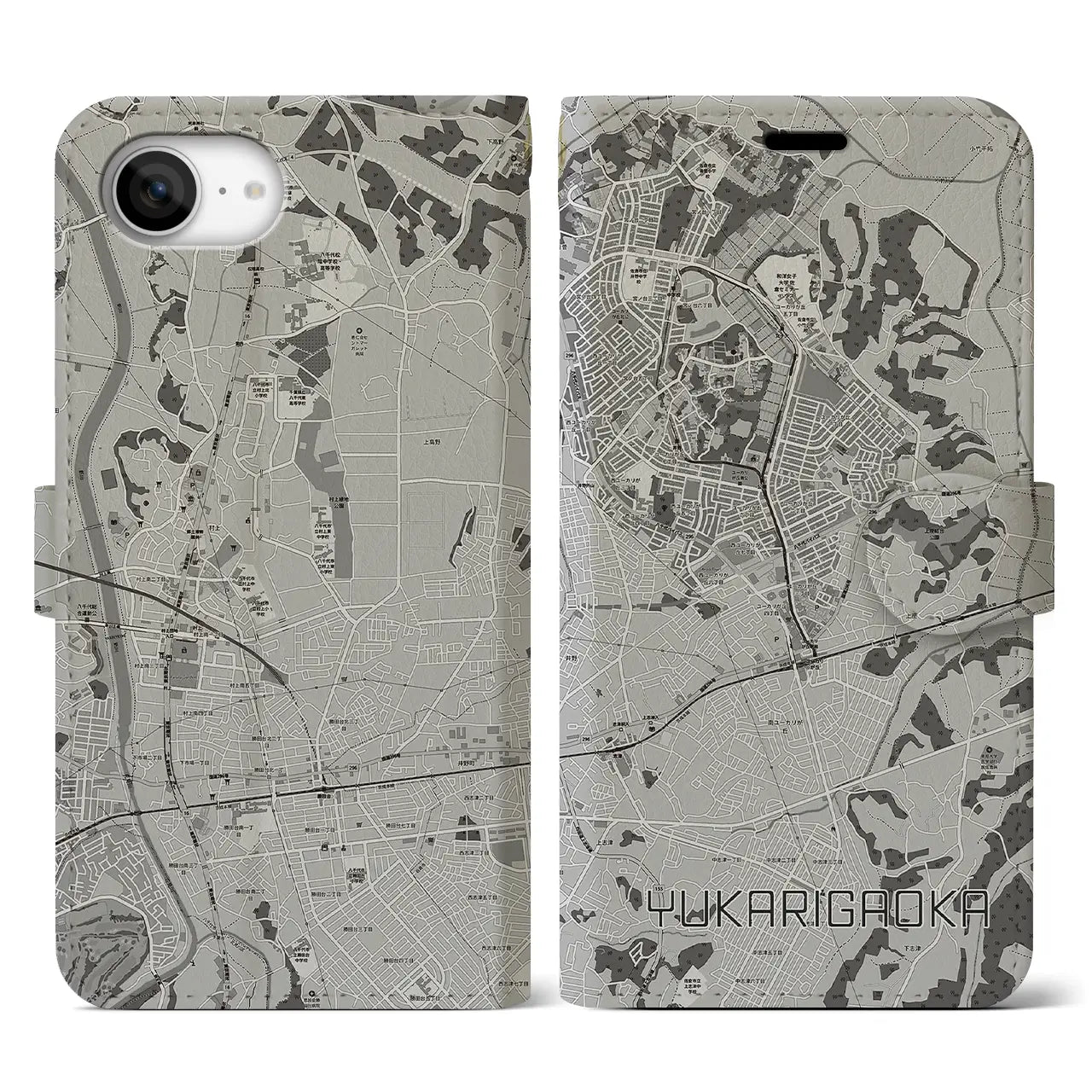 【ユーカリが丘(千葉県)】地図柄iPhoneケース(手帳タイプ)