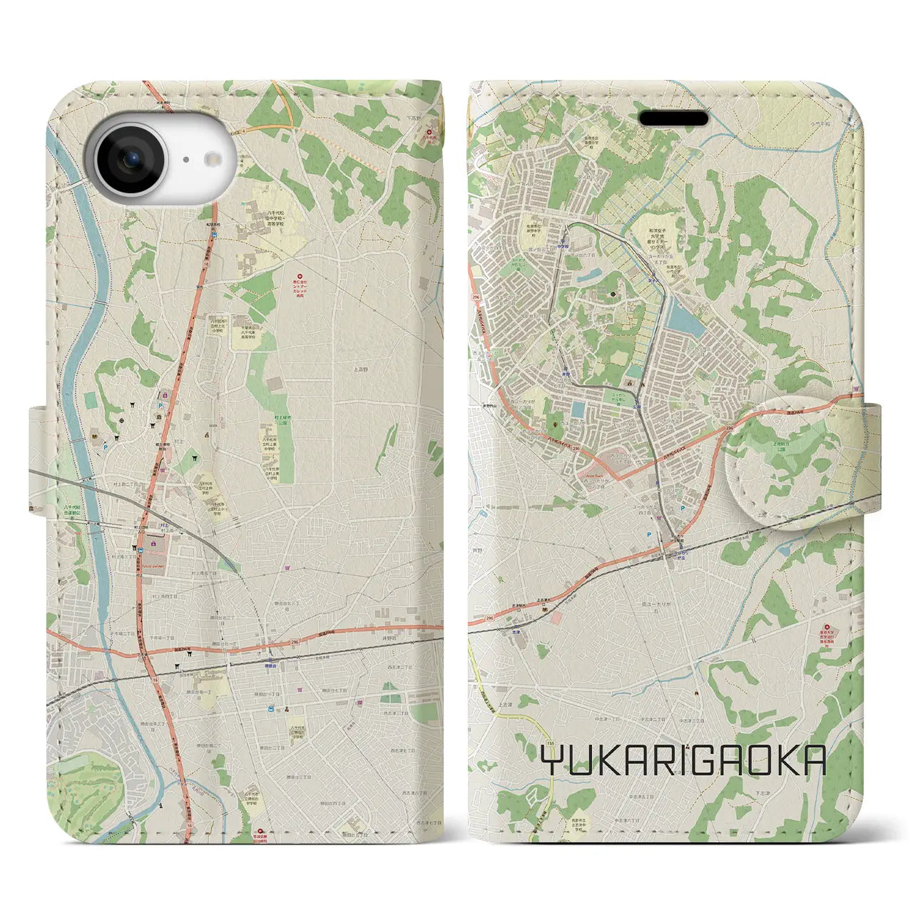 【ユーカリが丘(千葉県)】地図柄iPhoneケース(手帳タイプ)