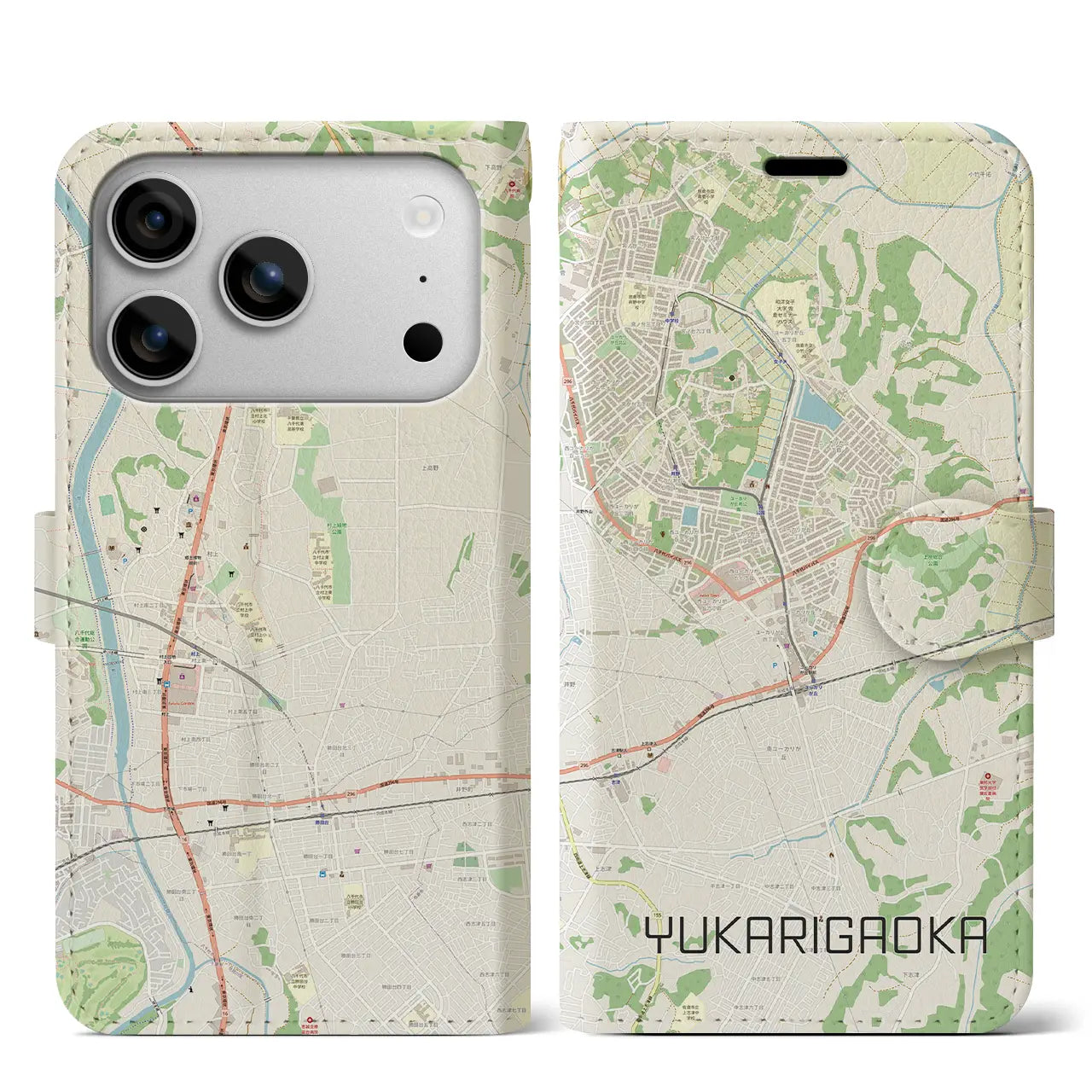 【ユーカリが丘(千葉県)】地図柄iPhoneケース(手帳タイプ)