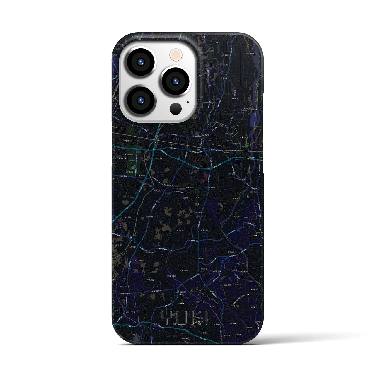 【結城(茨城県)】地図柄iPhoneケース(バックカバータイプ)