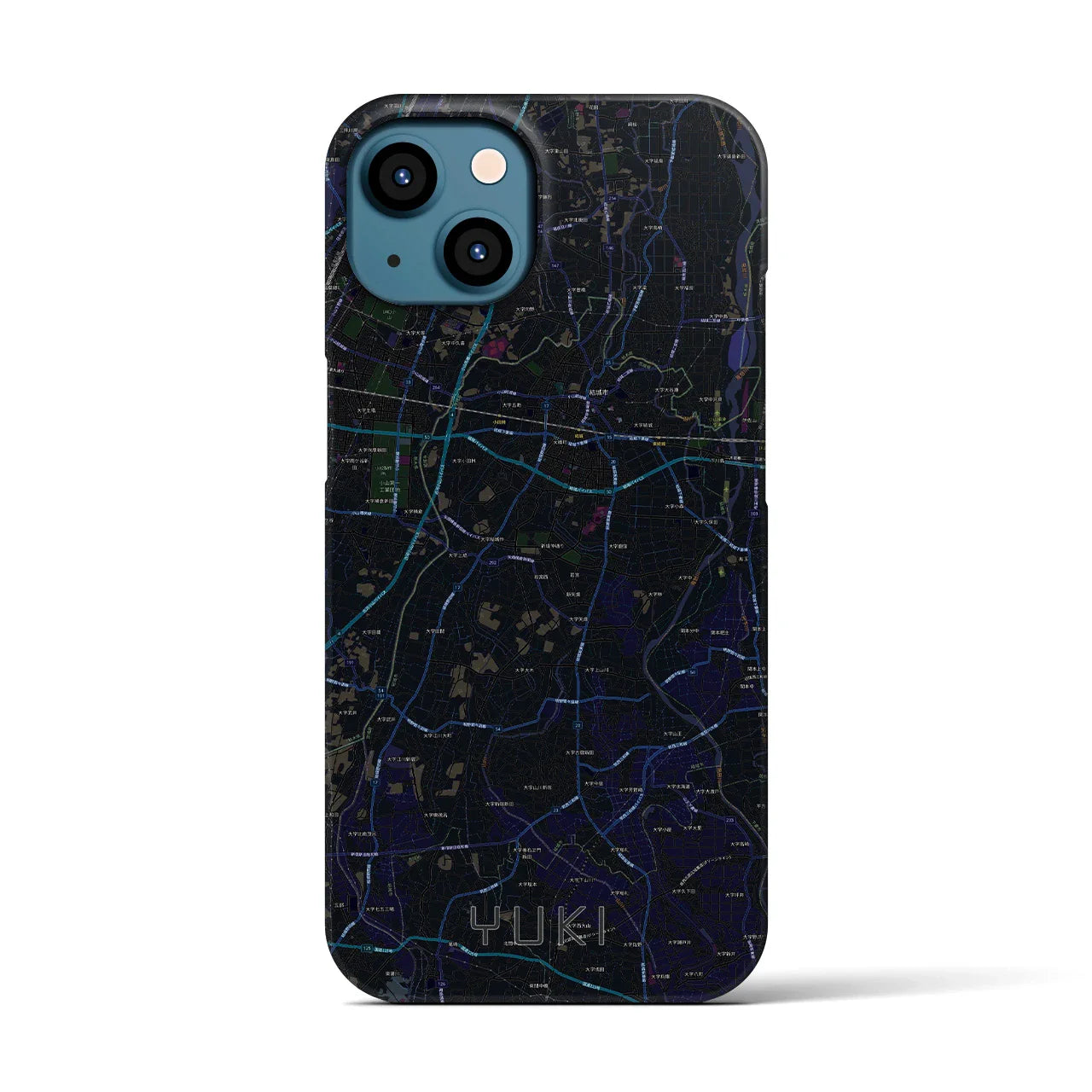【結城(茨城県)】地図柄iPhoneケース(バックカバータイプ)
