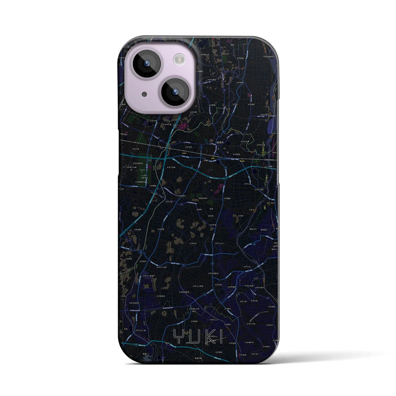 【結城(茨城県)】地図柄iPhoneケース(バックカバータイプ)